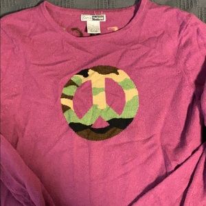 Purple peace cashmere sweater by Caryn Vallone